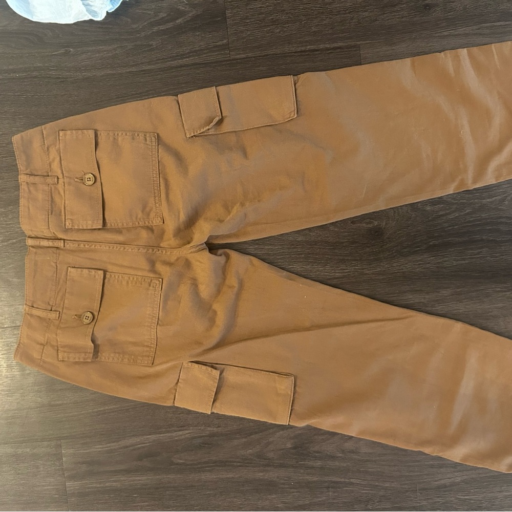 Frame Denim Women's Cropped Cargo Jeans in Brown - Picture 6 of 7
